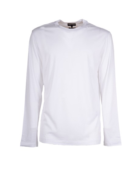 Shop EMPORIO ARMANI  T-shirt: Emporio Armani t-shirt in jersey misto lyocell.
Tessuto: 70% lyocell, 30% cotone.
Jersey.
Girocollo.
Maniche lunghe.
Ricamo aquila sul fondo.
Fabbricato in Cambogia.. 8N1TE9 1JUVZ-0100